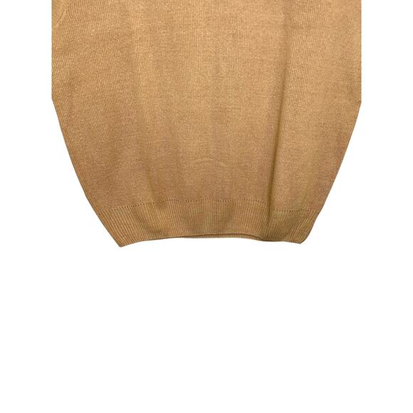 WinterSilks Men's 100% Silk Tan Pullover Sweater Vest Size Large Sleeveless NWT - Picture 3 of 6